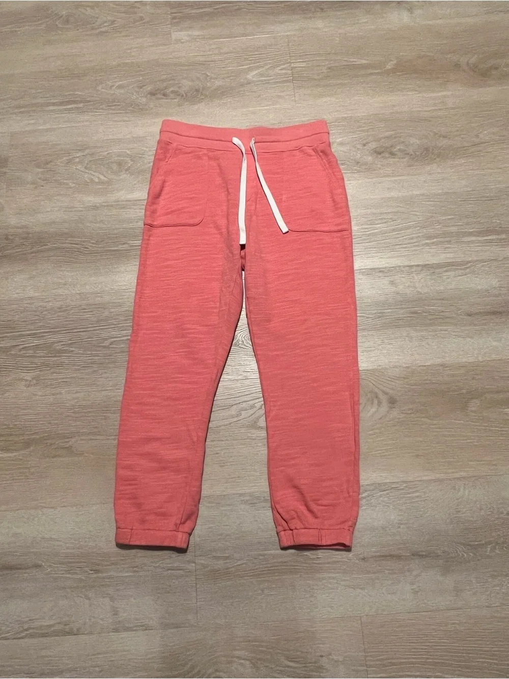 J.Crew Vintage Fleece Heathered Coral Jogger Sweatpants Drawstring Size Small